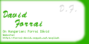 david forrai business card